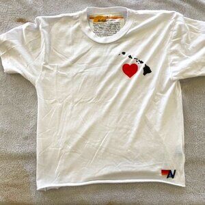 Aviator Nation heart white tee shirt Small